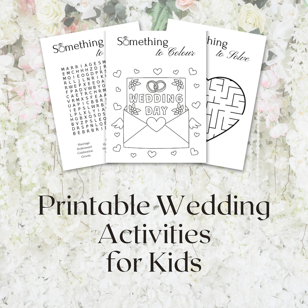 Wedding Activities For Kids Printable Wedding Activity Kit For Kids 