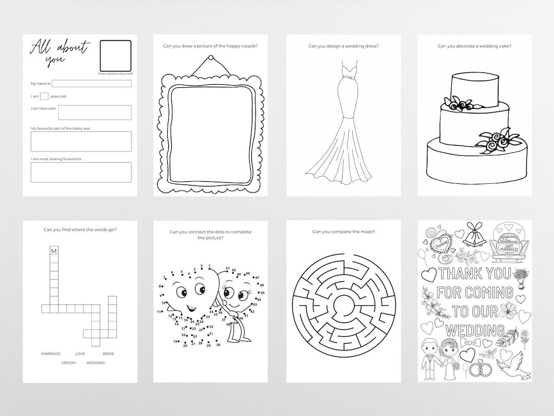 Wedding Activity Pack Kids Activity Pack Kids Wedding Kids Wedding 