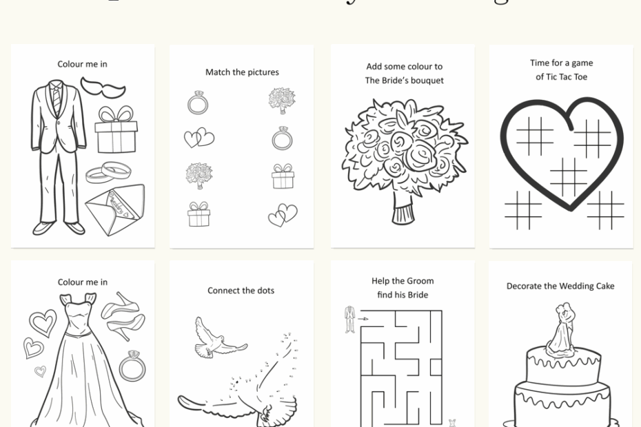 Wedding Activity Pages Loose A5 Sheets Paper Ballards
