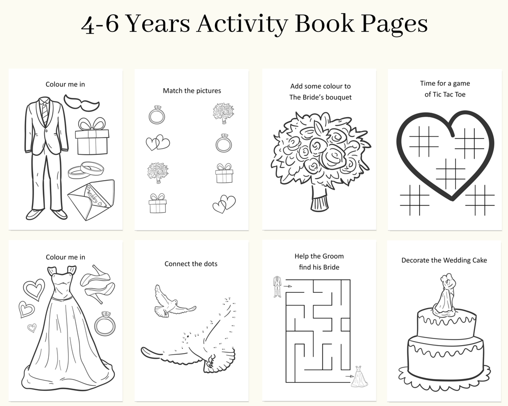 Wedding Activity Pages Loose A5 Sheets Paper Ballards
