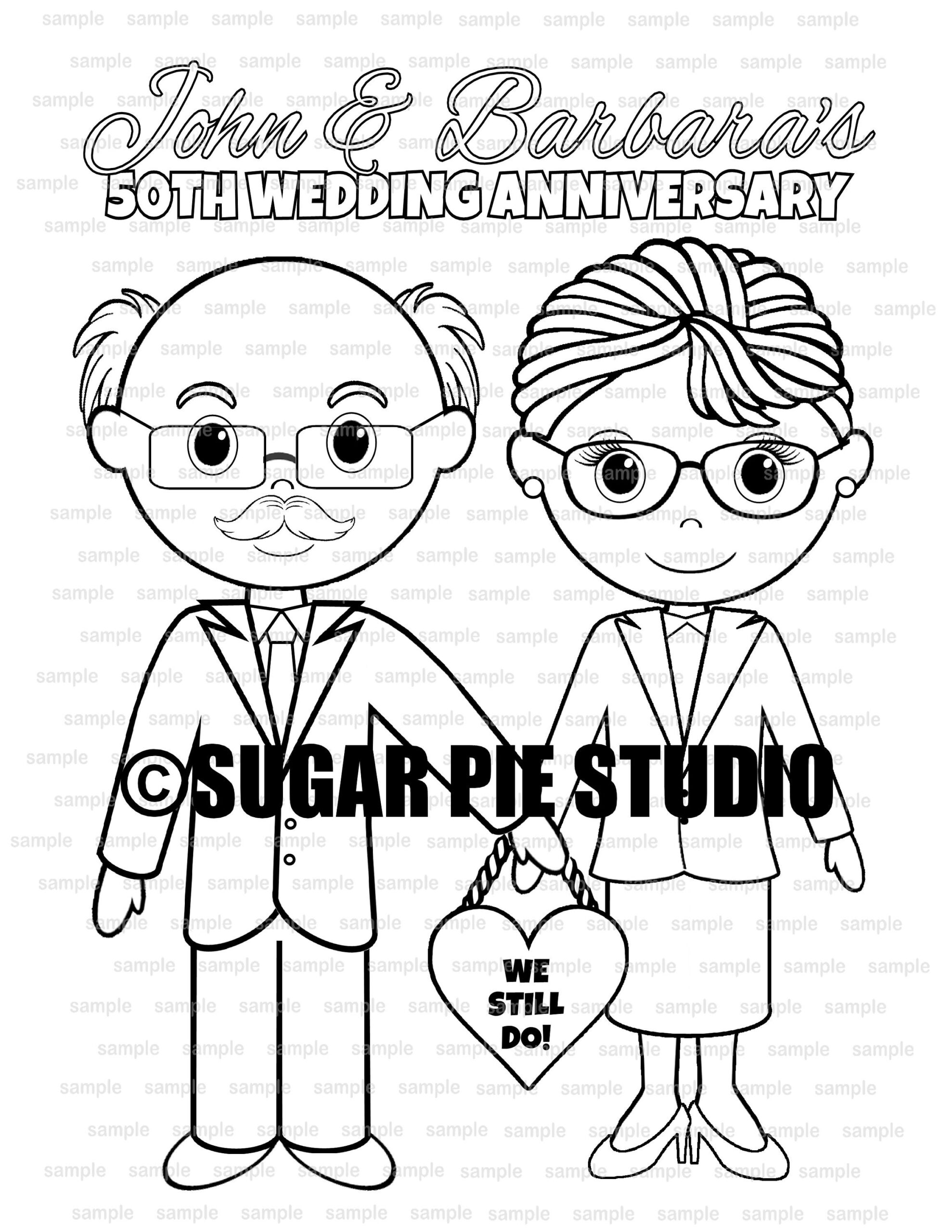 Wedding Anniversary Coloring Page Coloring Pages
