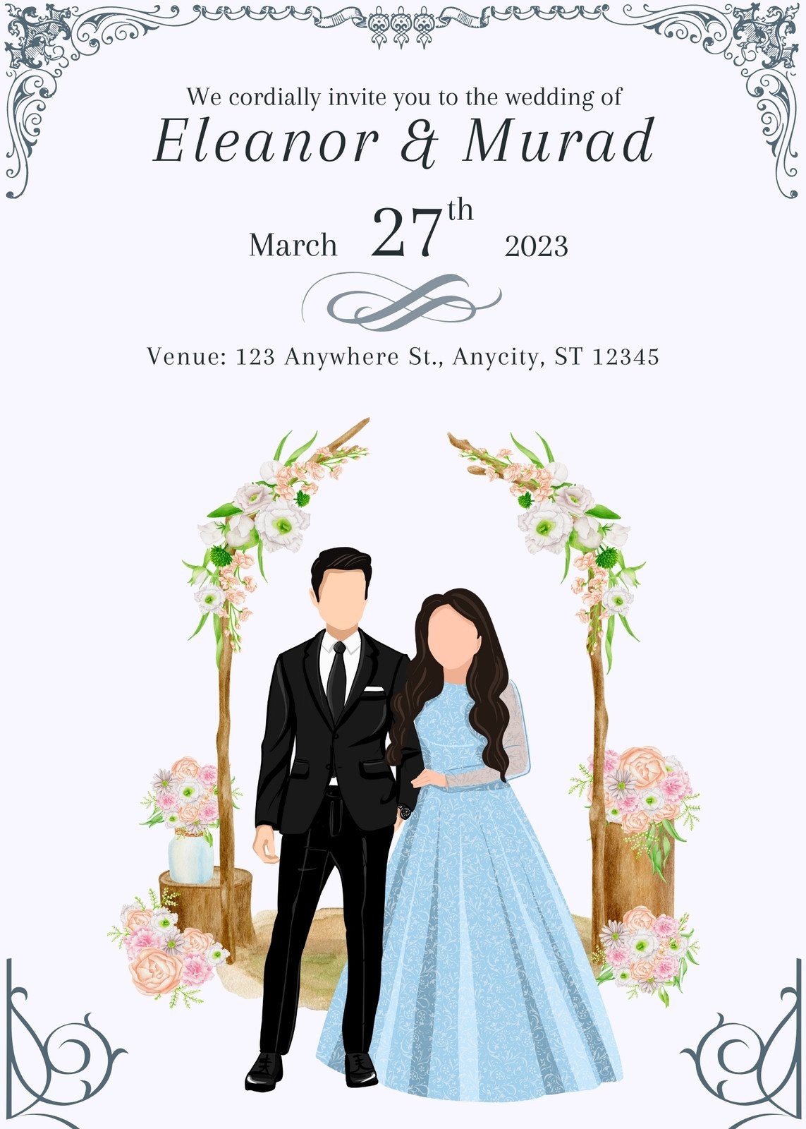 Wedding Authentic Reception Invitation Template