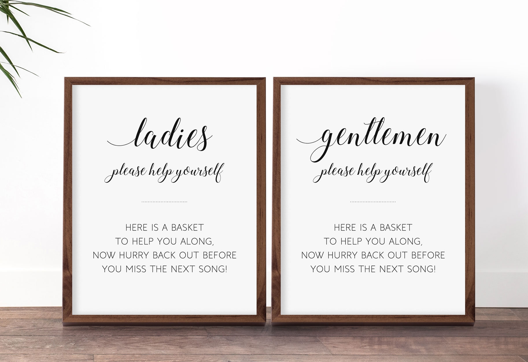 Wedding Bathroom Basket Sign Free Printable