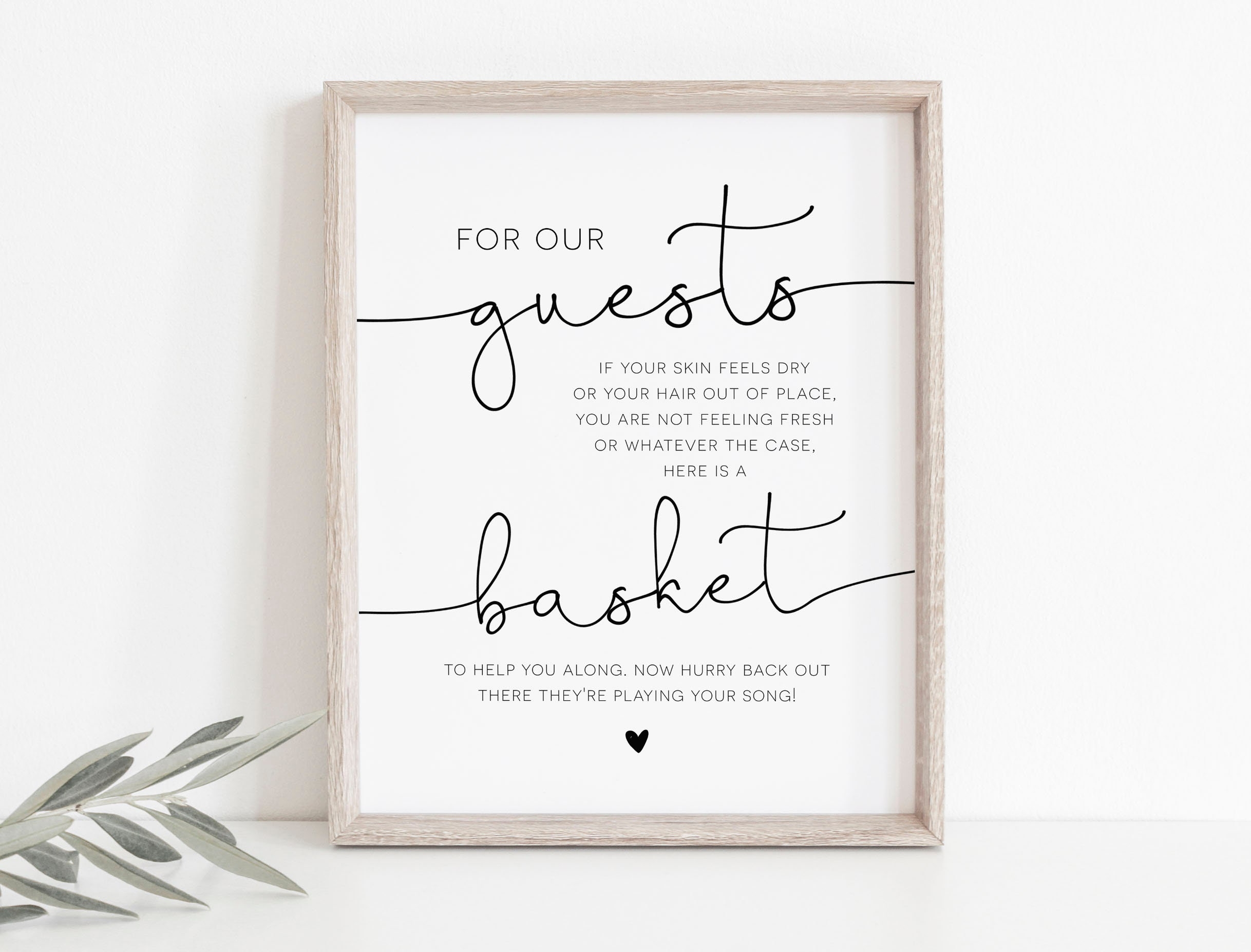 Wedding Bathroom Basket Sign Free Printable