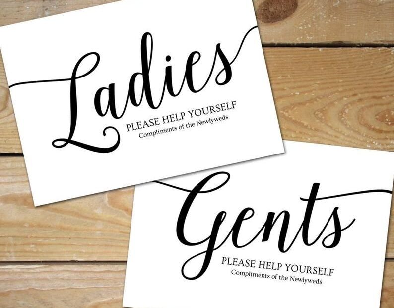 Wedding Bathroom Basket Sign Free Printable BATHROOM VGE
