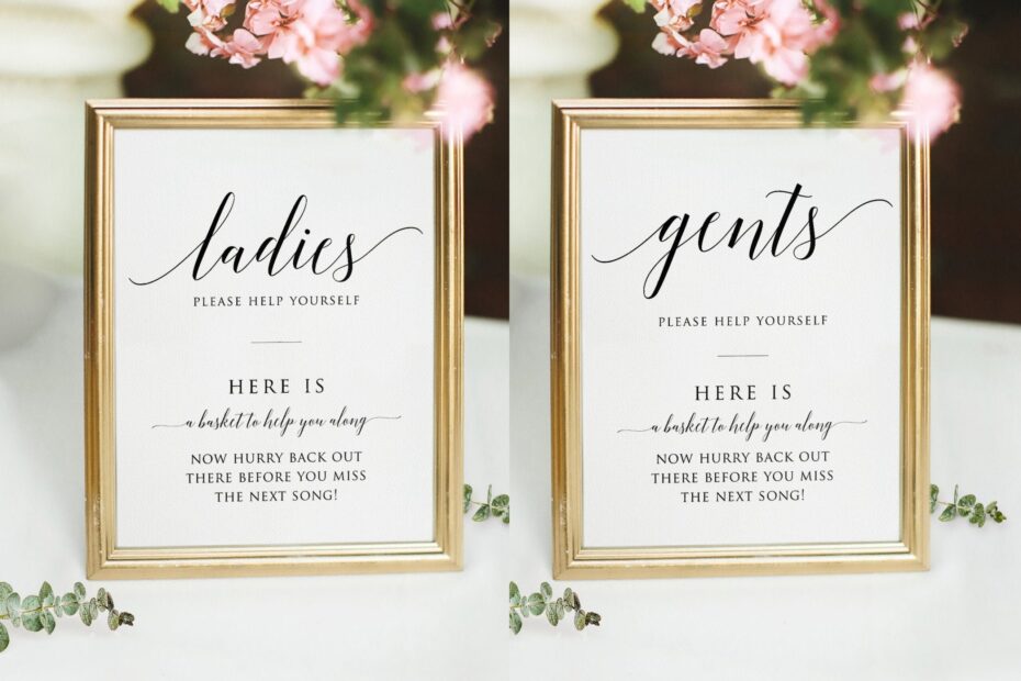 Wedding Bathroom Basket Sign Free Printable Free Printable