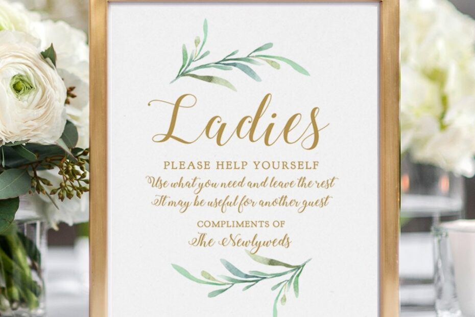 Wedding Bathroom Basket Sign Free Printable Free Printable Wedding