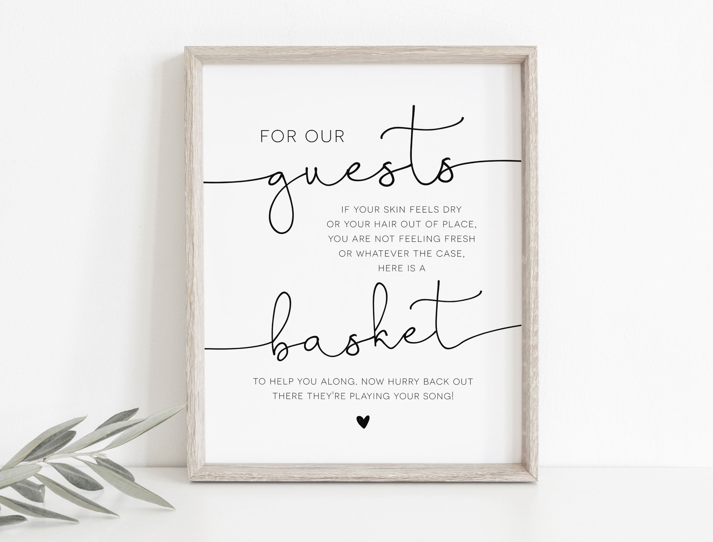 Wedding Bathroom Basket Sign Free Printable