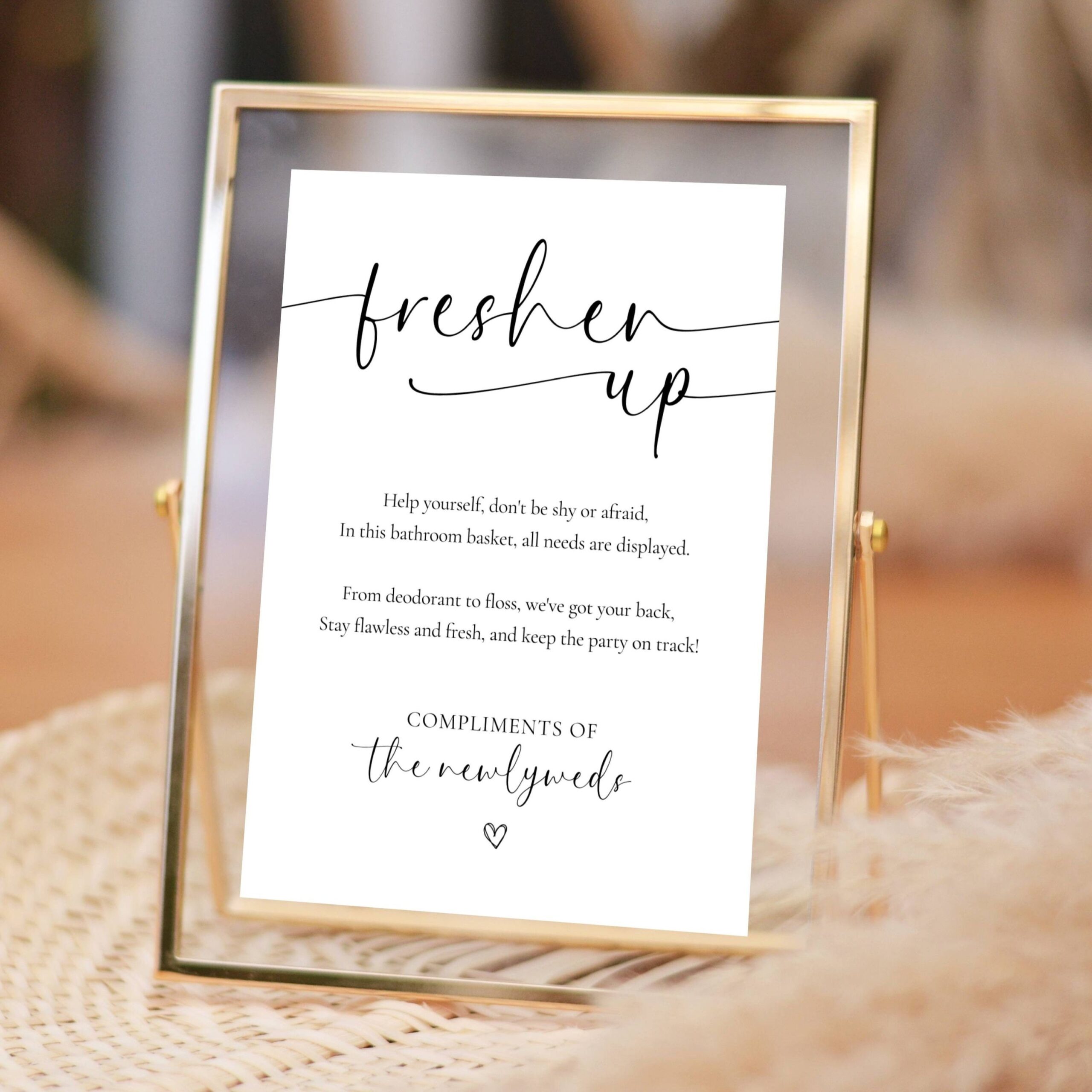 Wedding Bathroom Basket Sign Wedding Restroom Printable Template 