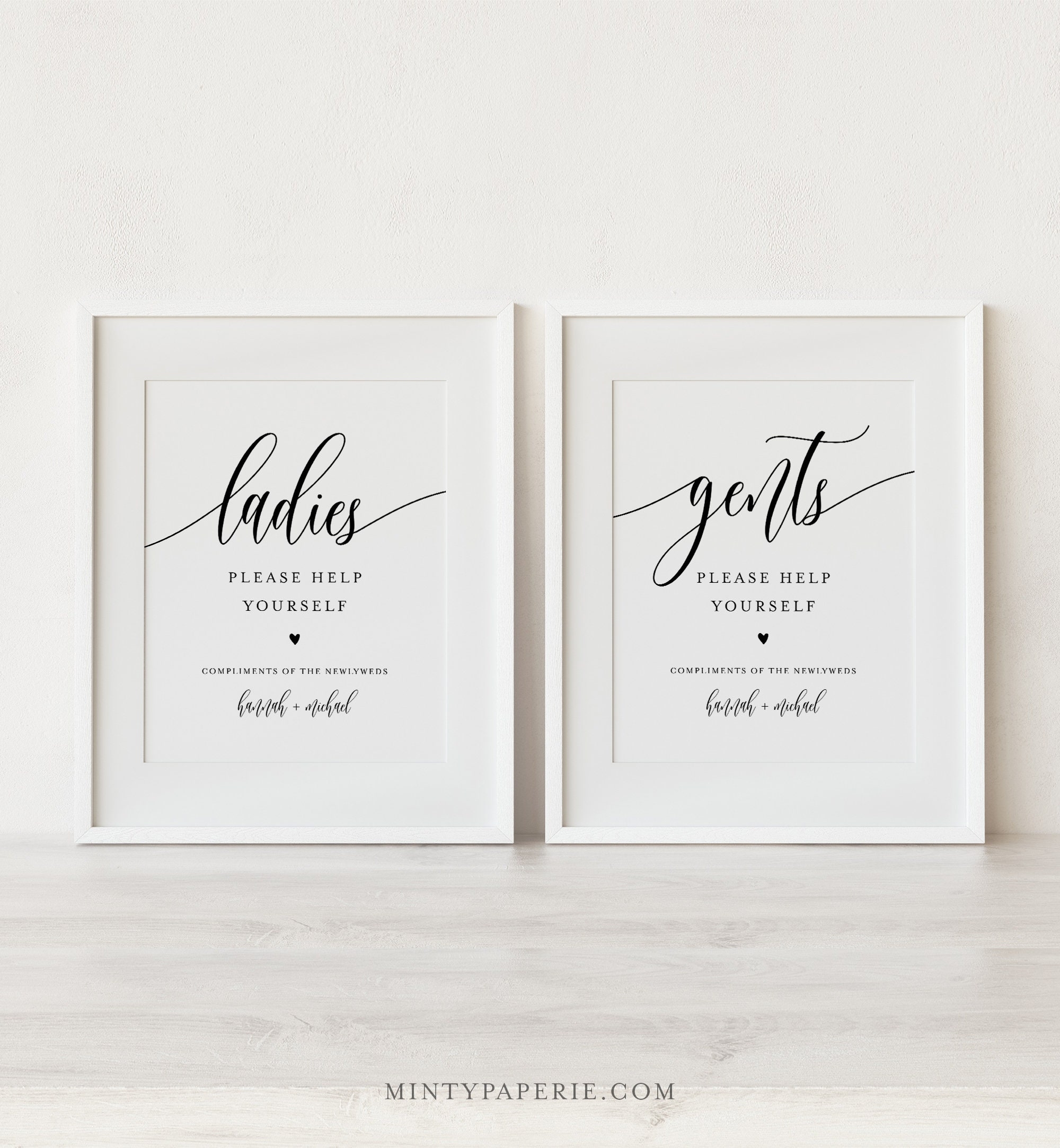 Wedding Bathroom Sign Ladies Help Yourself Gents Mens Room 