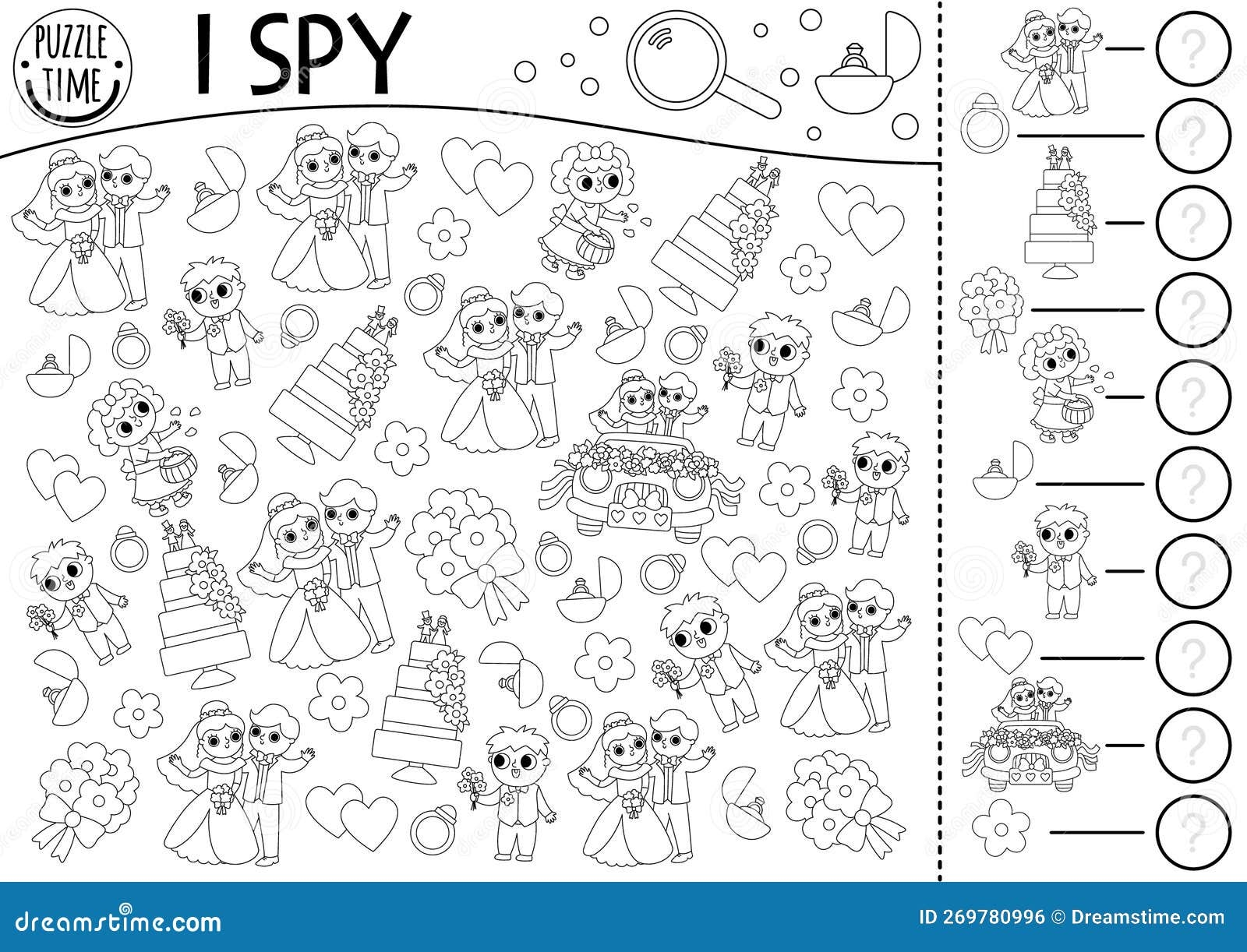 Wedding Black And White I Spy Game For Kids Searching And Counting 