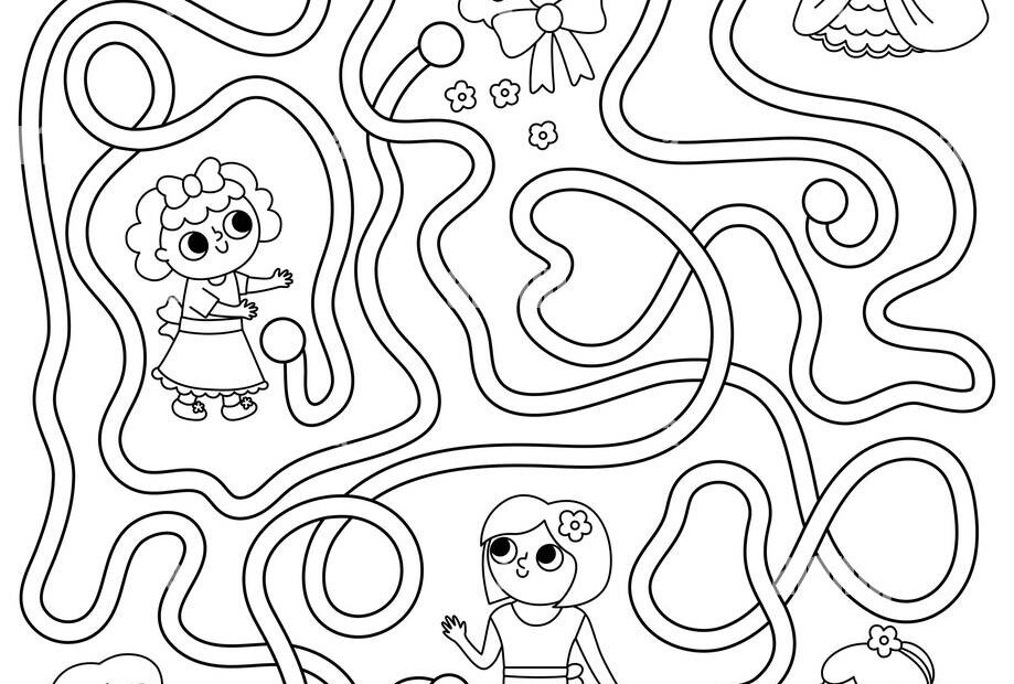 Wedding Black And White Maze For Kids With Bride Flower Bouquets Worksheets Library