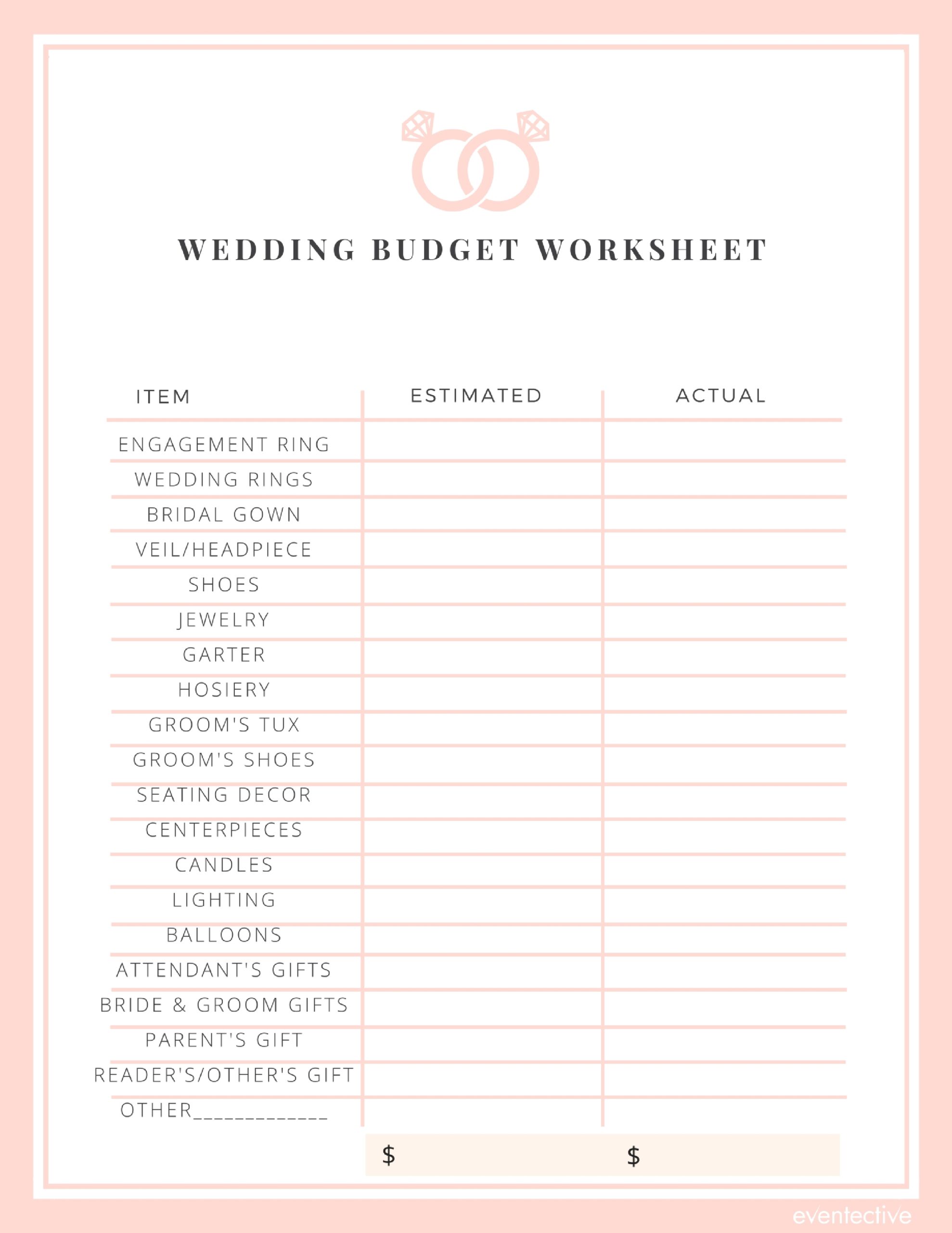Wedding Budget Worksheet Cheers And Confetti Blog By Eventective Worksheets Library