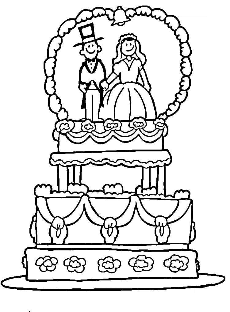 Wedding Cake Free Coloring Page Free Printable Coloring Pages