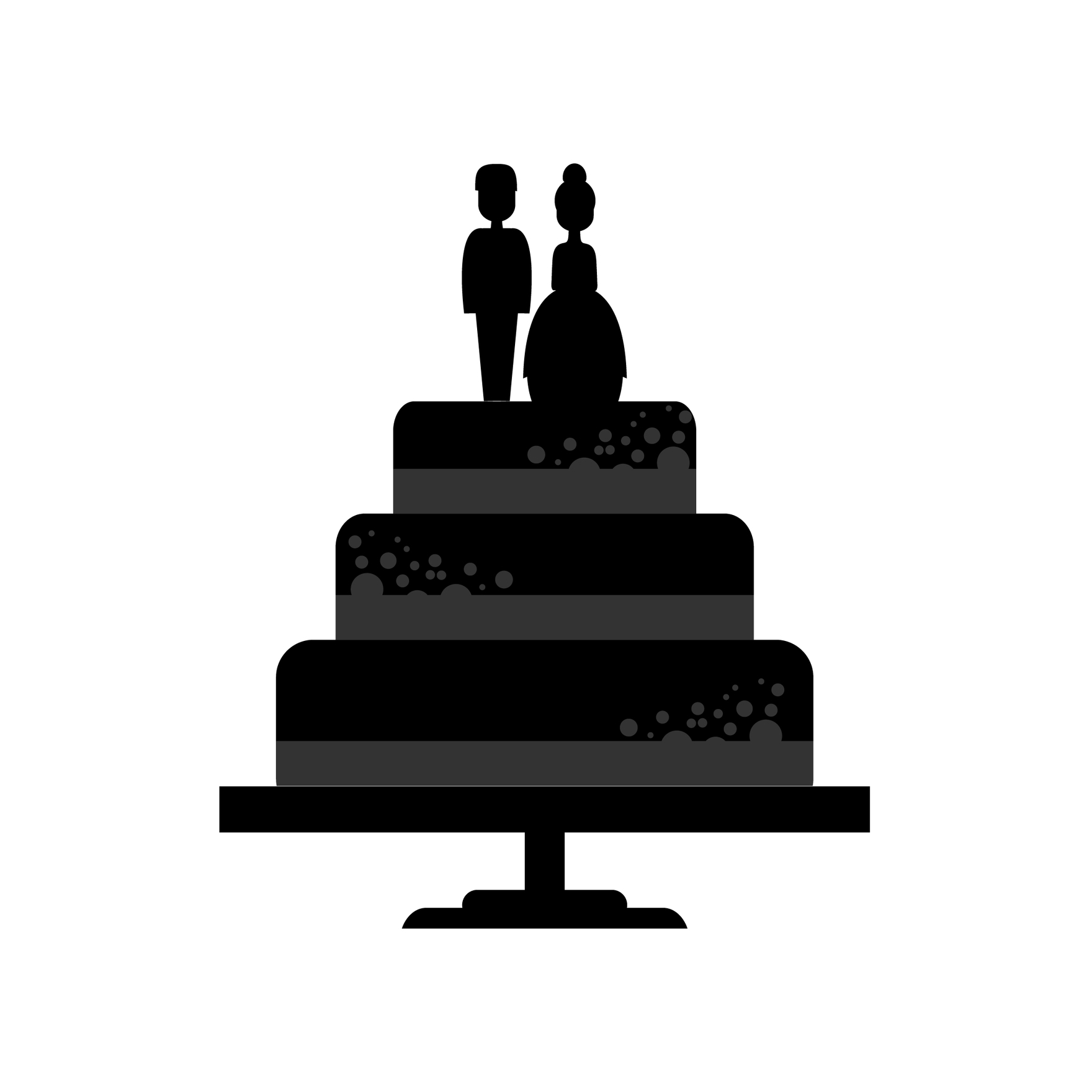 Wedding Cake Silhouette In Illustrator SVG JPG EPS PNG Download Template