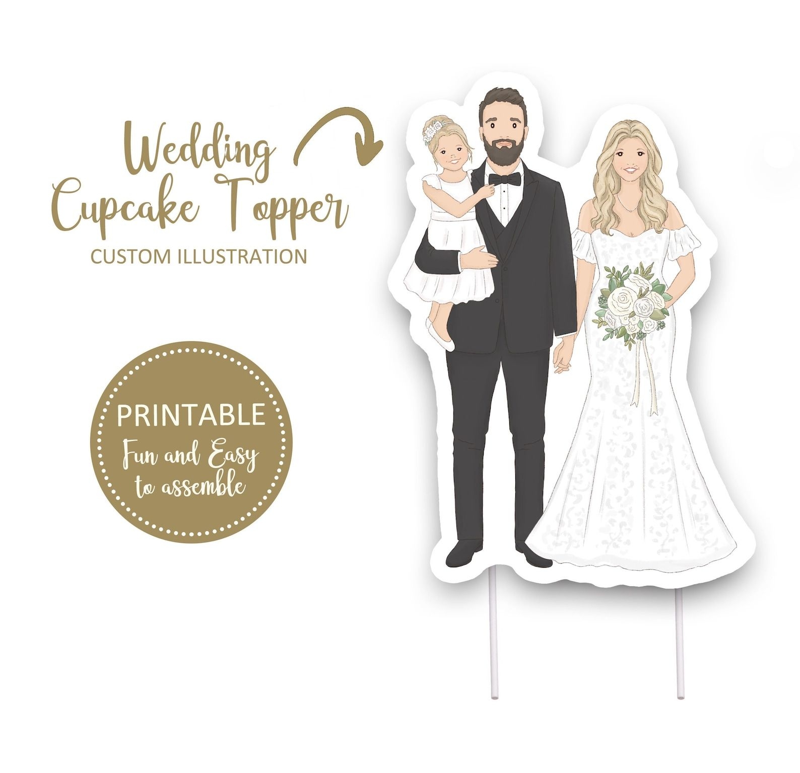 Wedding Cake Topper Printable
