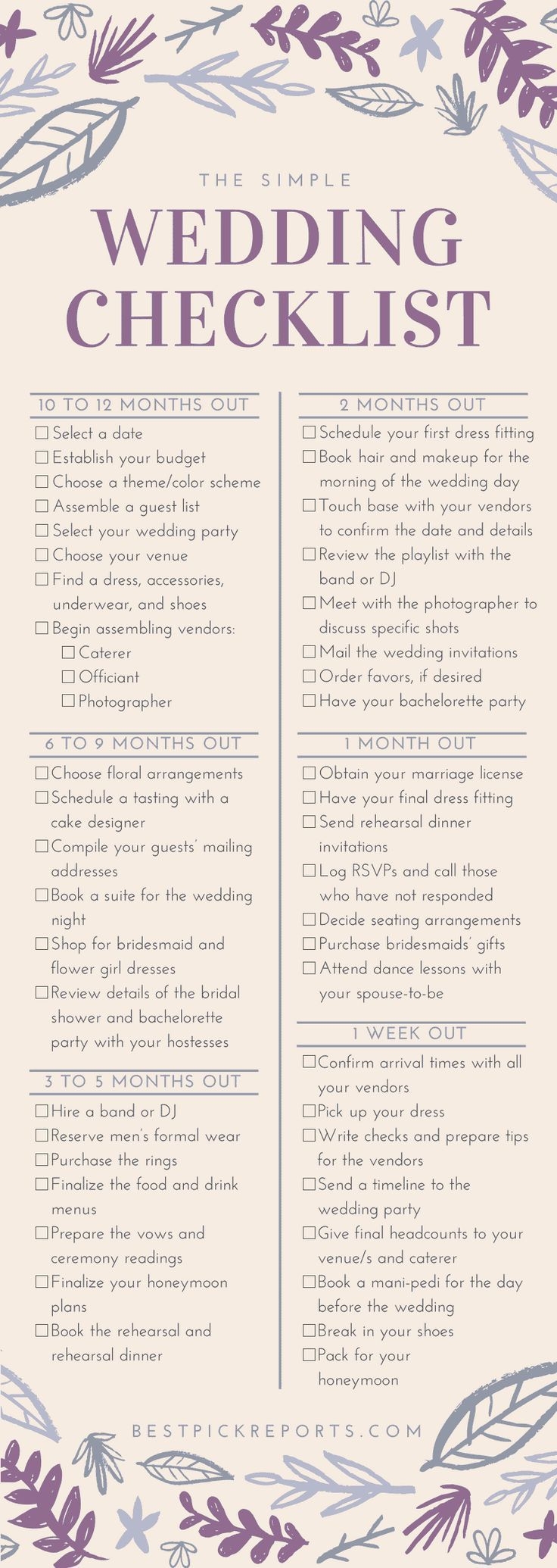 Wedding Ceremony Checklist Printable