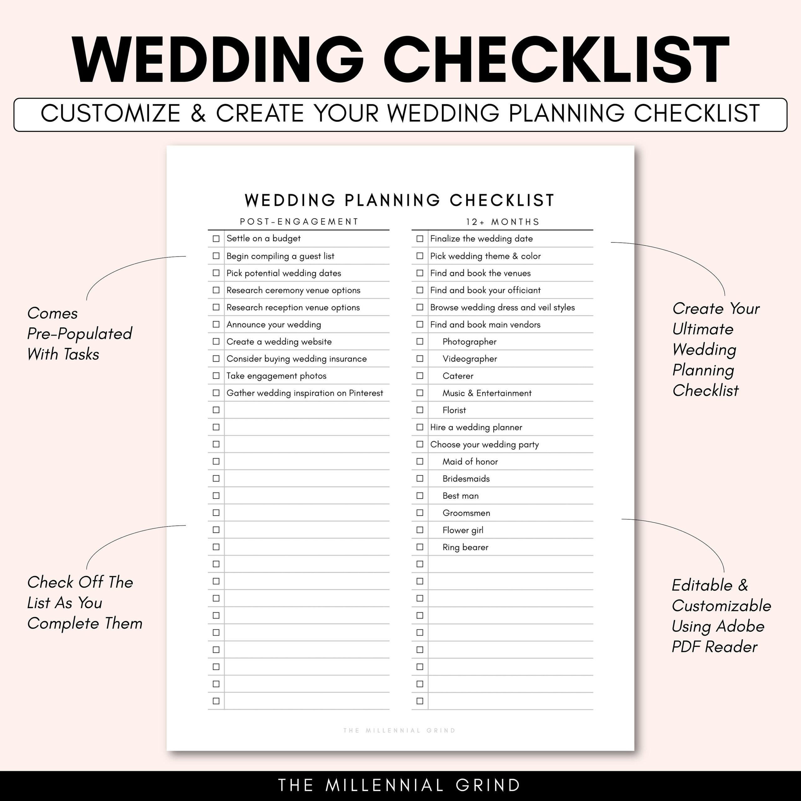 Wedding Checklist Printable Wedding Planner Printable Wedding Worksheets Library