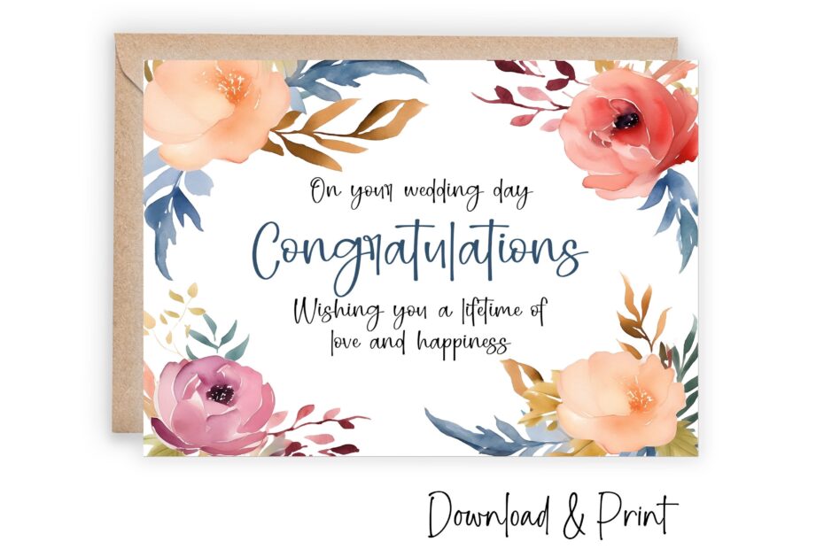 Wedding Congratulations Card Printable Happy Wedding Day Card Worksheets Library