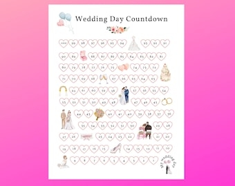 Wedding Countdown Calendar Etsy
