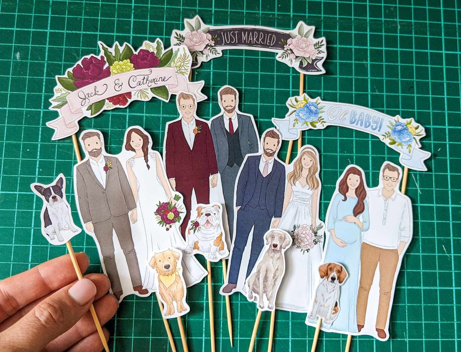 Wedding Couple Printable Cake Topper Bride And Groom Cake Etsy