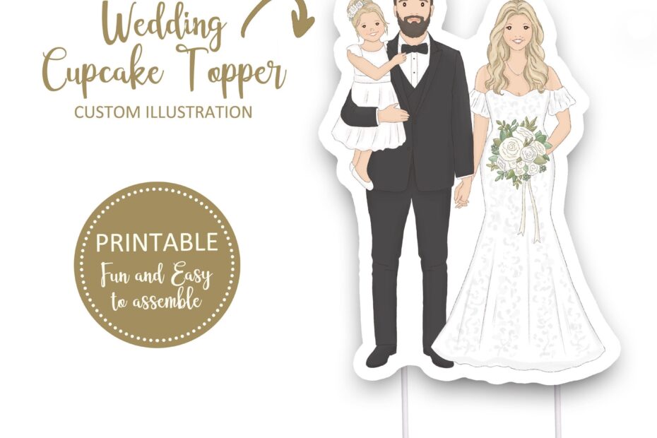 Wedding Couple Printable Cake Topper Bride And Groom Cake Topper Custom Portrait Wedding Couple Cake Topper Custom Drawing DIY Wedding Etsy