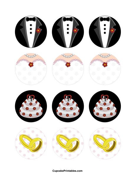 Wedding Cupcake Toppers Use The Circles For Cupcakes Party Favor Tags 