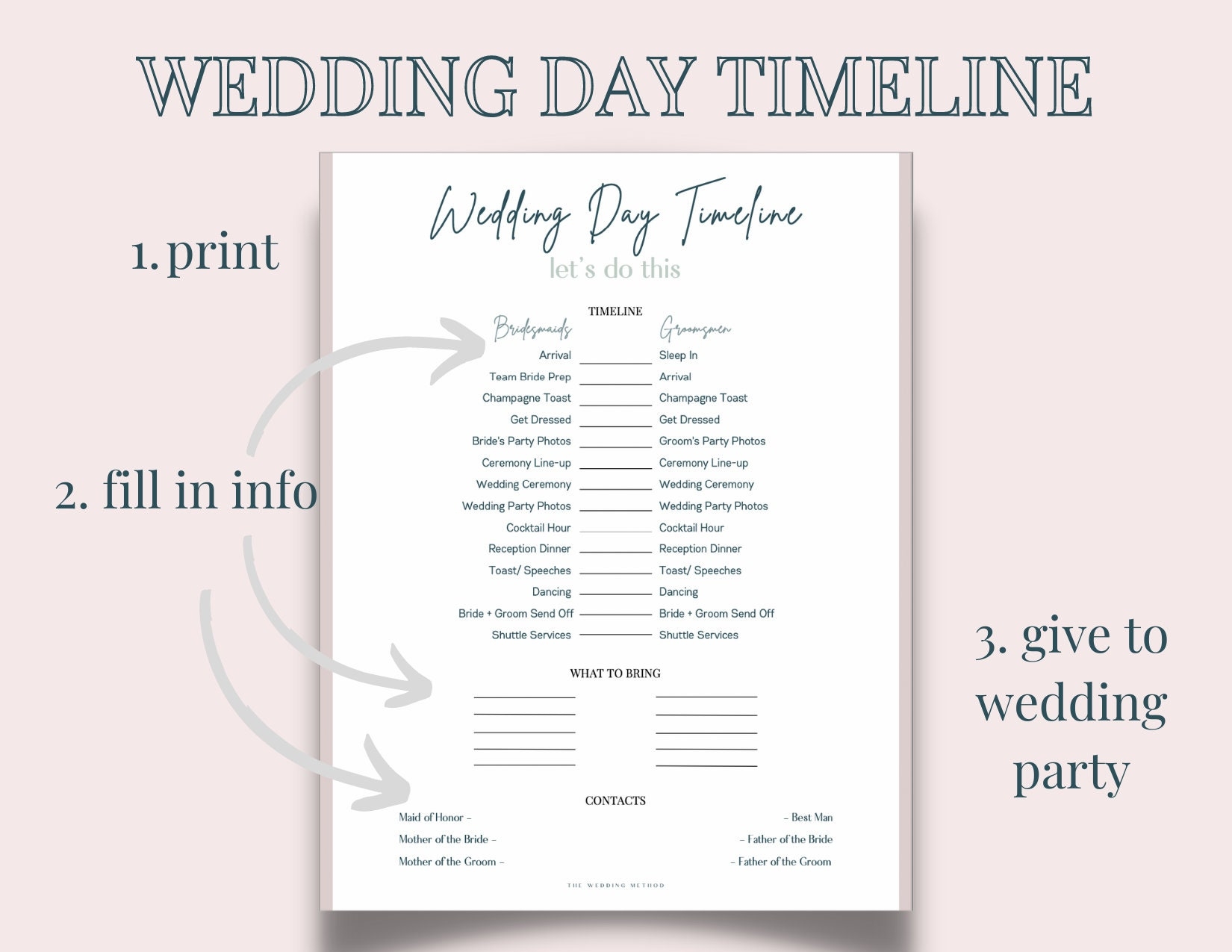 Wedding Day Timeline Template Printable Wedding Day Timeline Wedding 