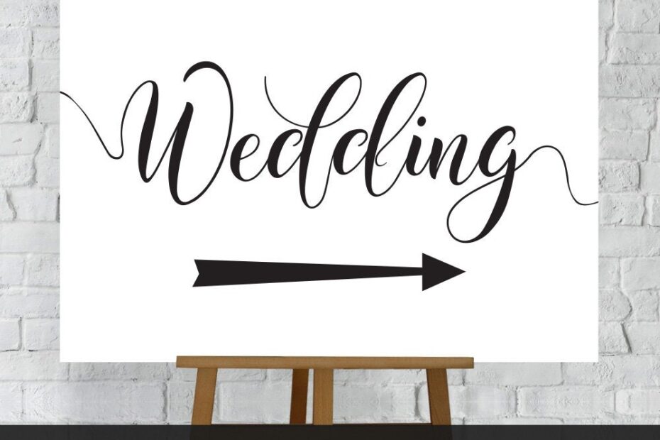 Wedding Directions Sign Wedding This Way Left U0026 Right Arrows Printable Download Etsy