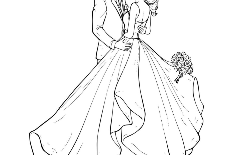 Wedding Dress Coloring Pages Printable Hi res Stock Photography And Images Alamy