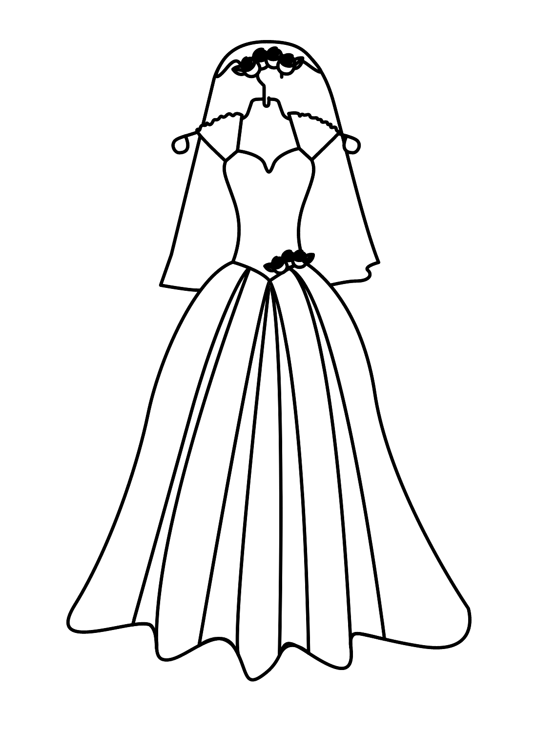 Wedding Dress Styles Coloring Page Free Printable Coloring Pages