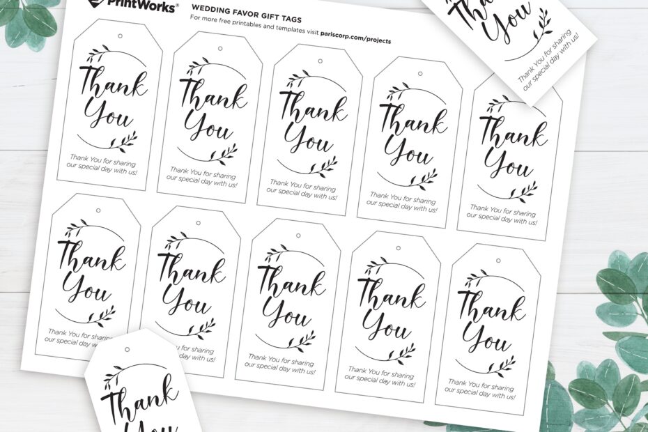 Wedding Favors Gift Tags Free Printable From PrintWorks