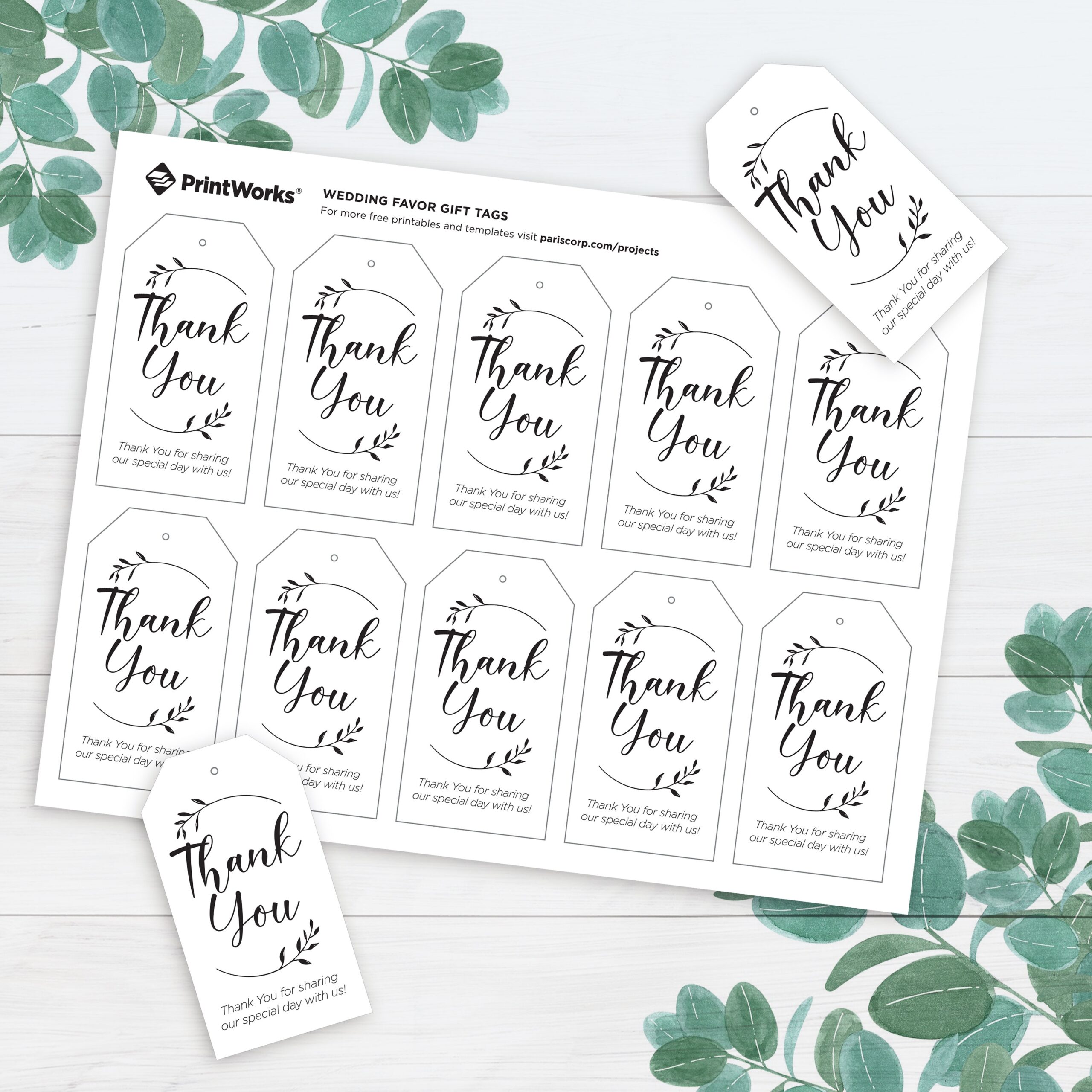 Wedding Favors Gift Tags Free Printable From PrintWorks