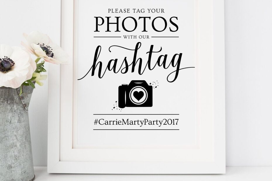 Wedding Hashtag Sign Printable Hashtag Sign For Wedding Etsy