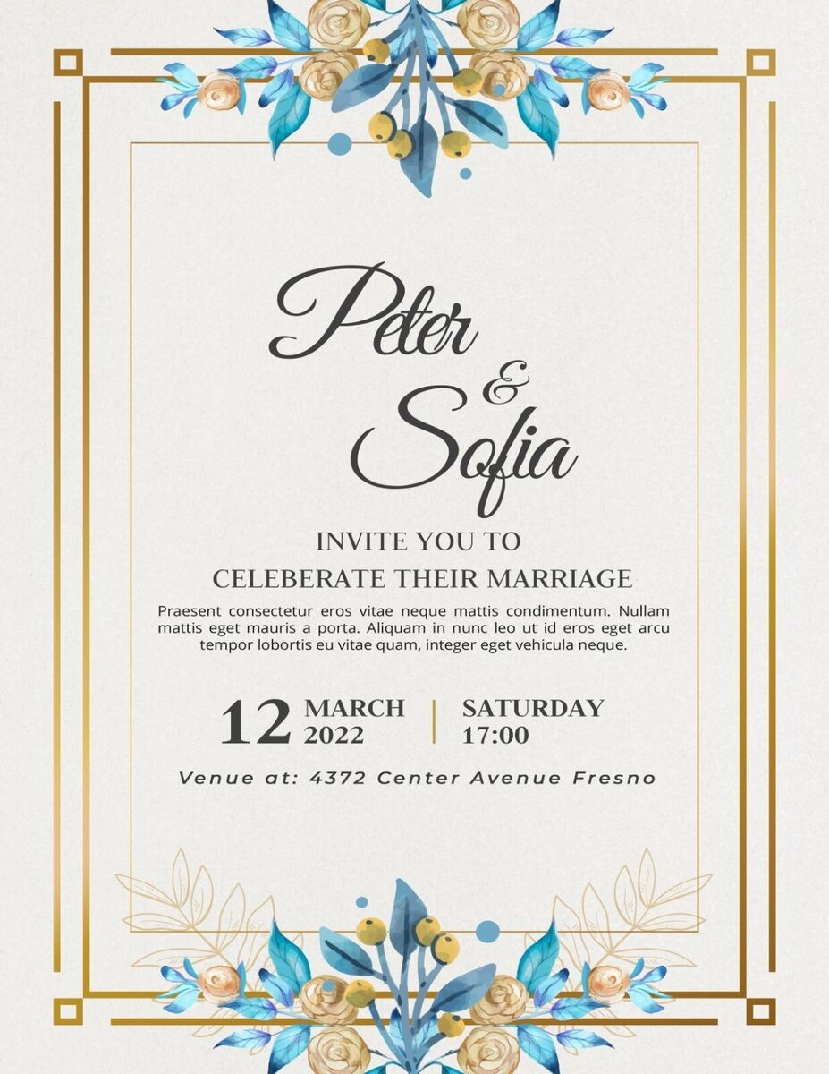 Wedding Invitation Card Design Template