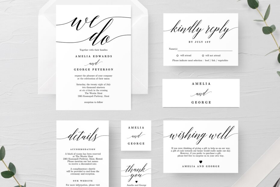 Wedding Invitation Suite Templates