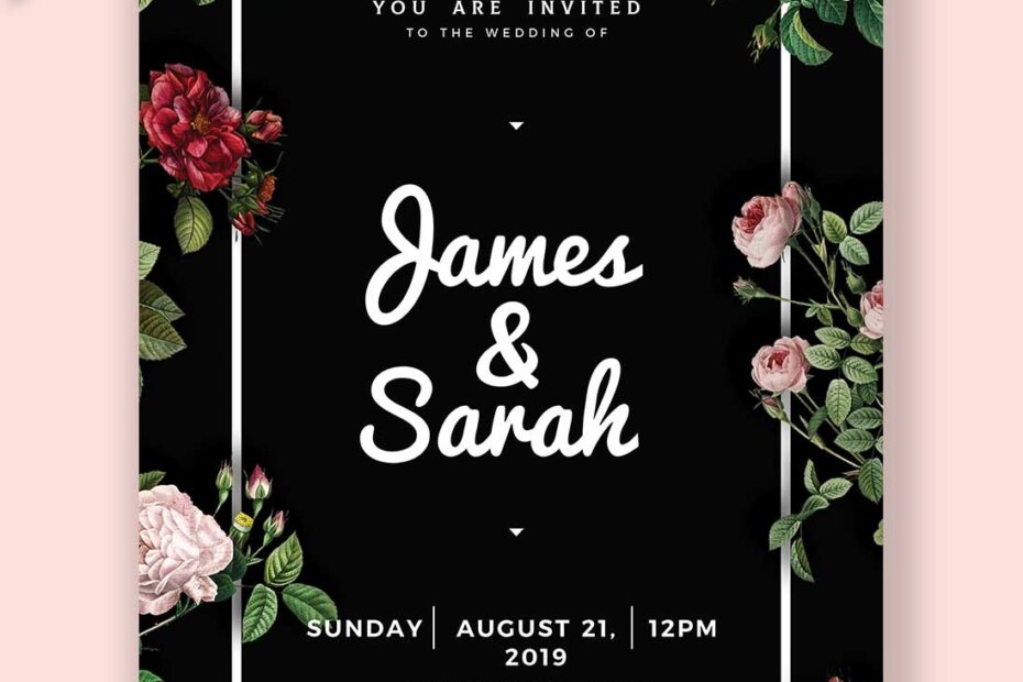Wedding Invitation Templates Free PSD Download Template Indiater