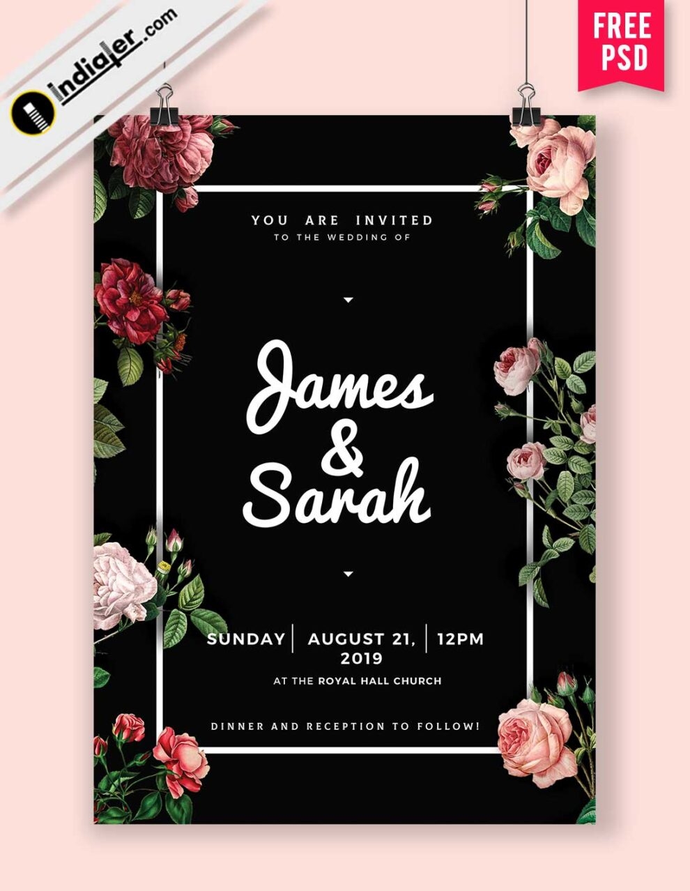Wedding Invitation Templates Free PSD Download Template Indiater