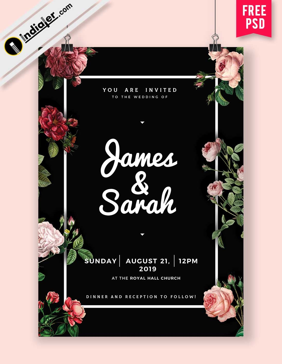 Wedding Invitation Templates Free PSD Download Template Indiater