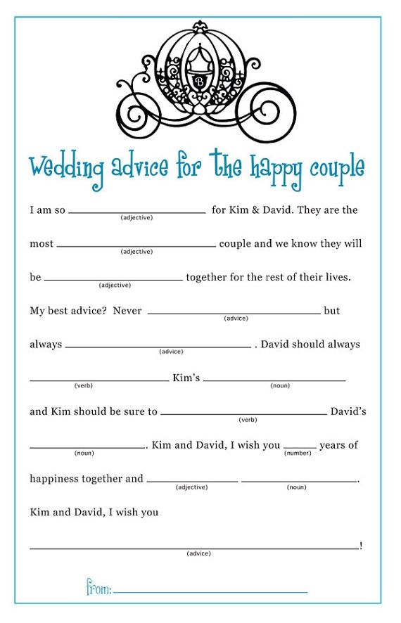 Wedding Mad Libs Free Printables