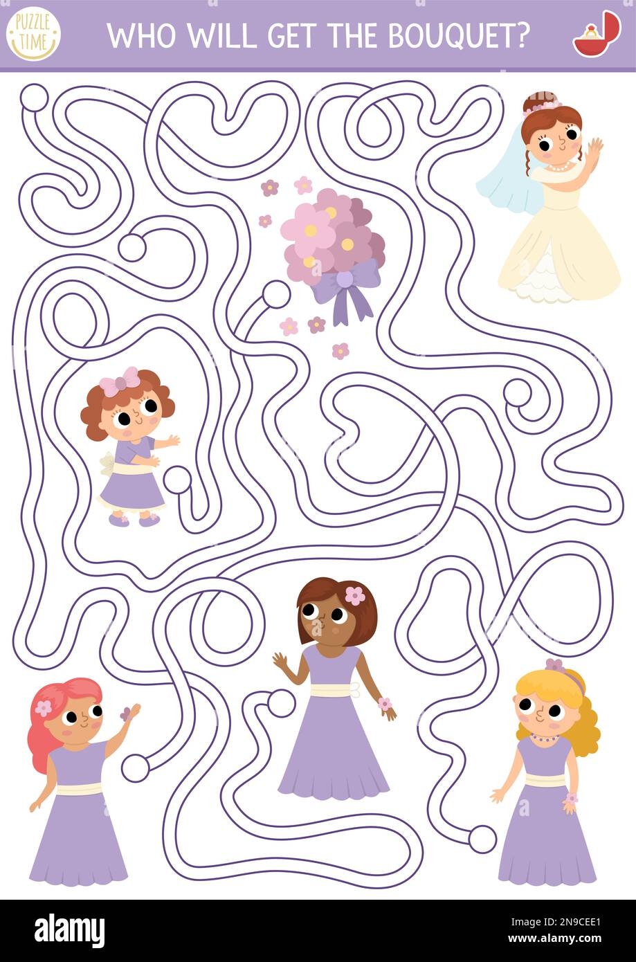 Wedding Maze For Kids With Bride Flowers And Bridesmaids Marriage Ceremony Preschool Printable Activity Matrimonial Labyrinth Game Puzzle With Cut Stock Vector Image U0026 Art Alamy Wedding Maze For Kids With Bride Flowers And Bridesmaids Marriage Ceremony Preschool Printable Activity Matrimonial Labyrinth Game Puzzle With Cut Stock Vector Image U0026 Art Alamy