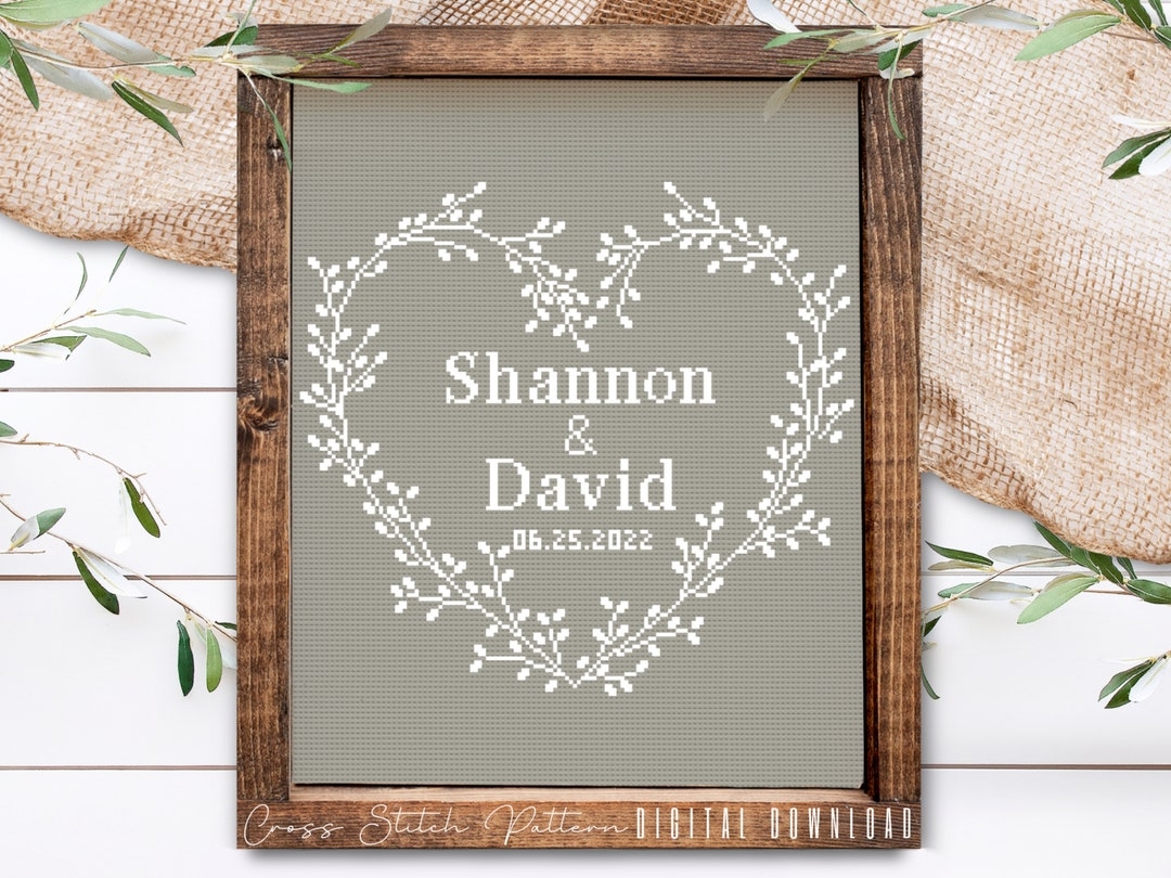 Wedding Modern Cross Stitch Pattern Personalized Counted Cross Stitch Wedding Anniversary Sampler Engagement Gift Digital Download PDF Etsy Australia