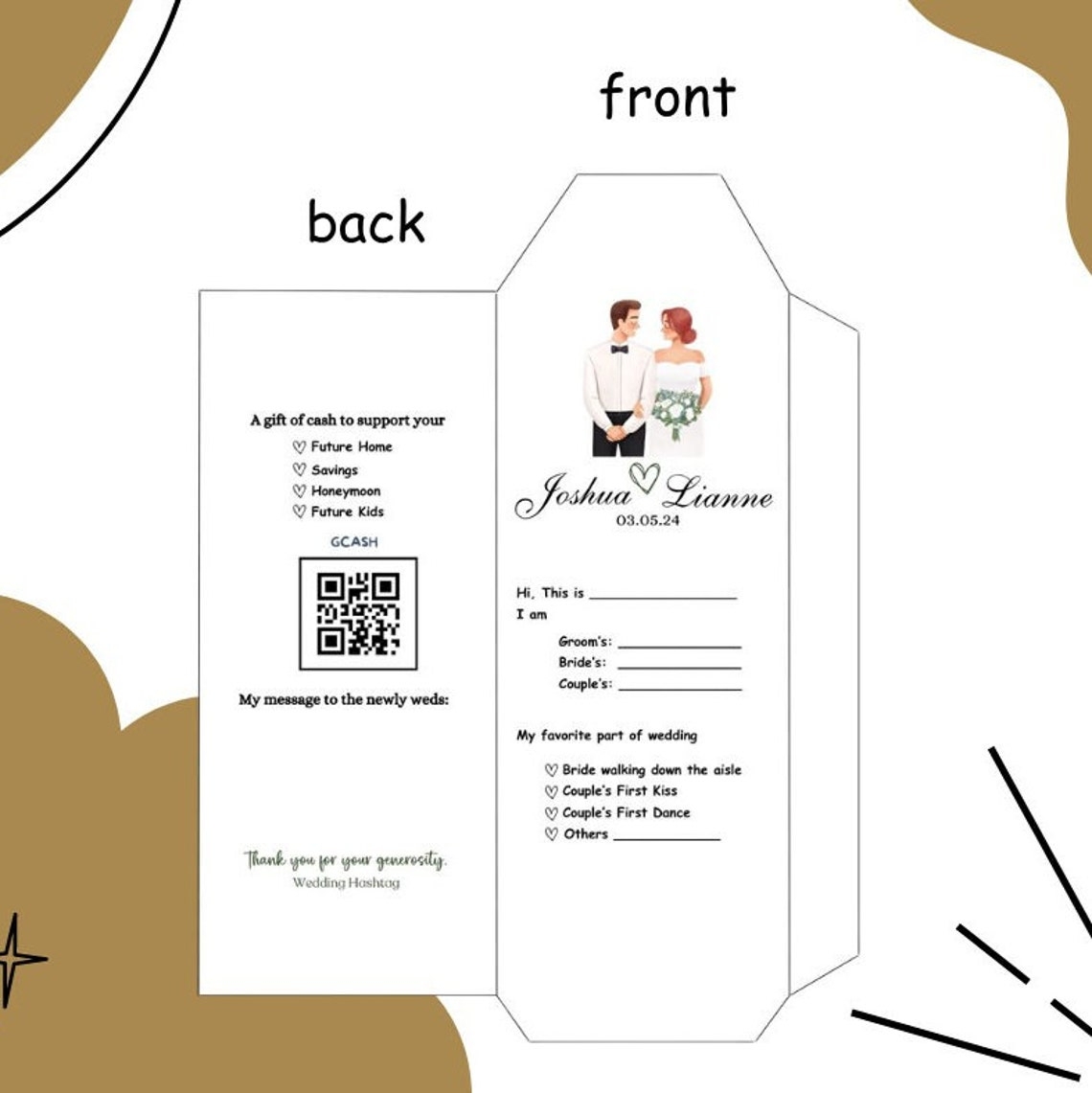 Wedding Money Envelope Template Editable In Canva Eight Designs 