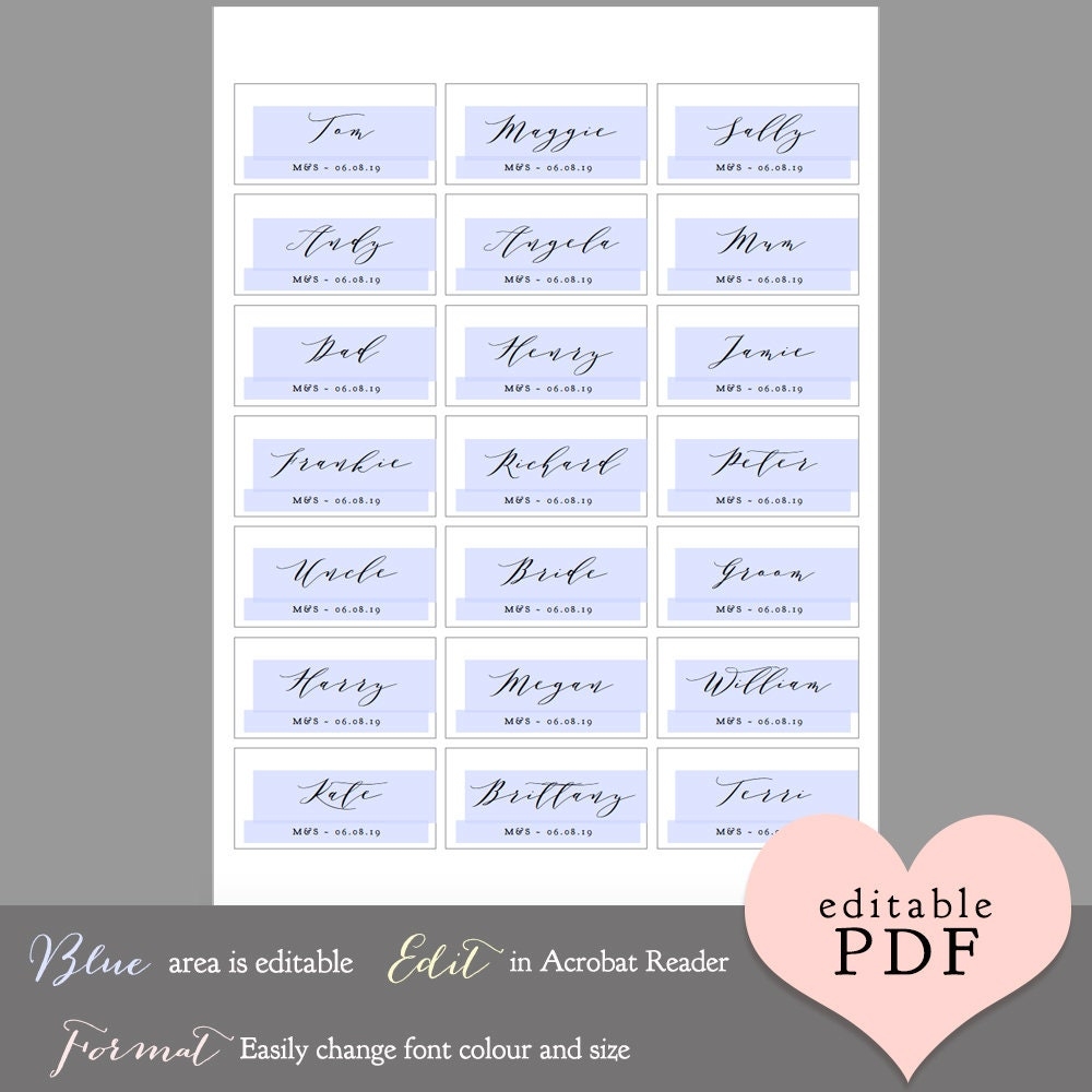 Wedding Name Tag Template