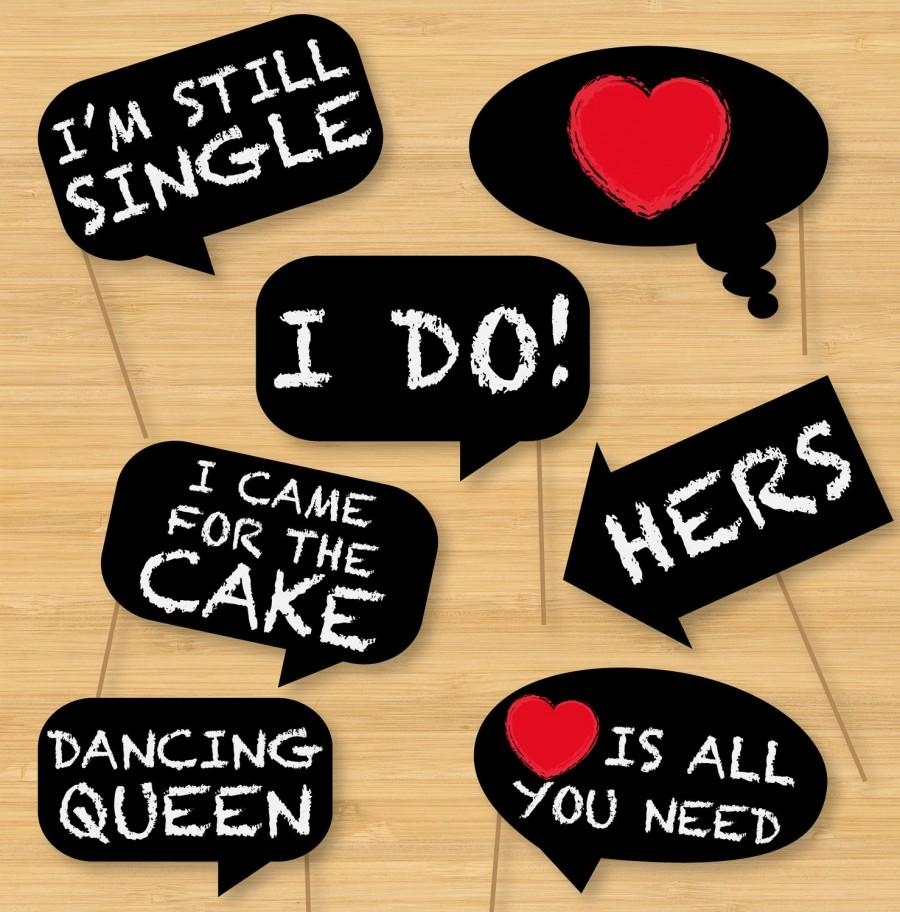 Wedding Photo Booth Props Chalkboard Signs Printable Digital DIY 
