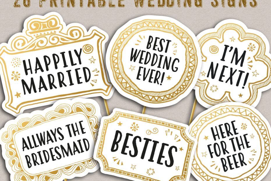 Wedding Photo Booth Props Printable Wedding Signs 26 Wedding