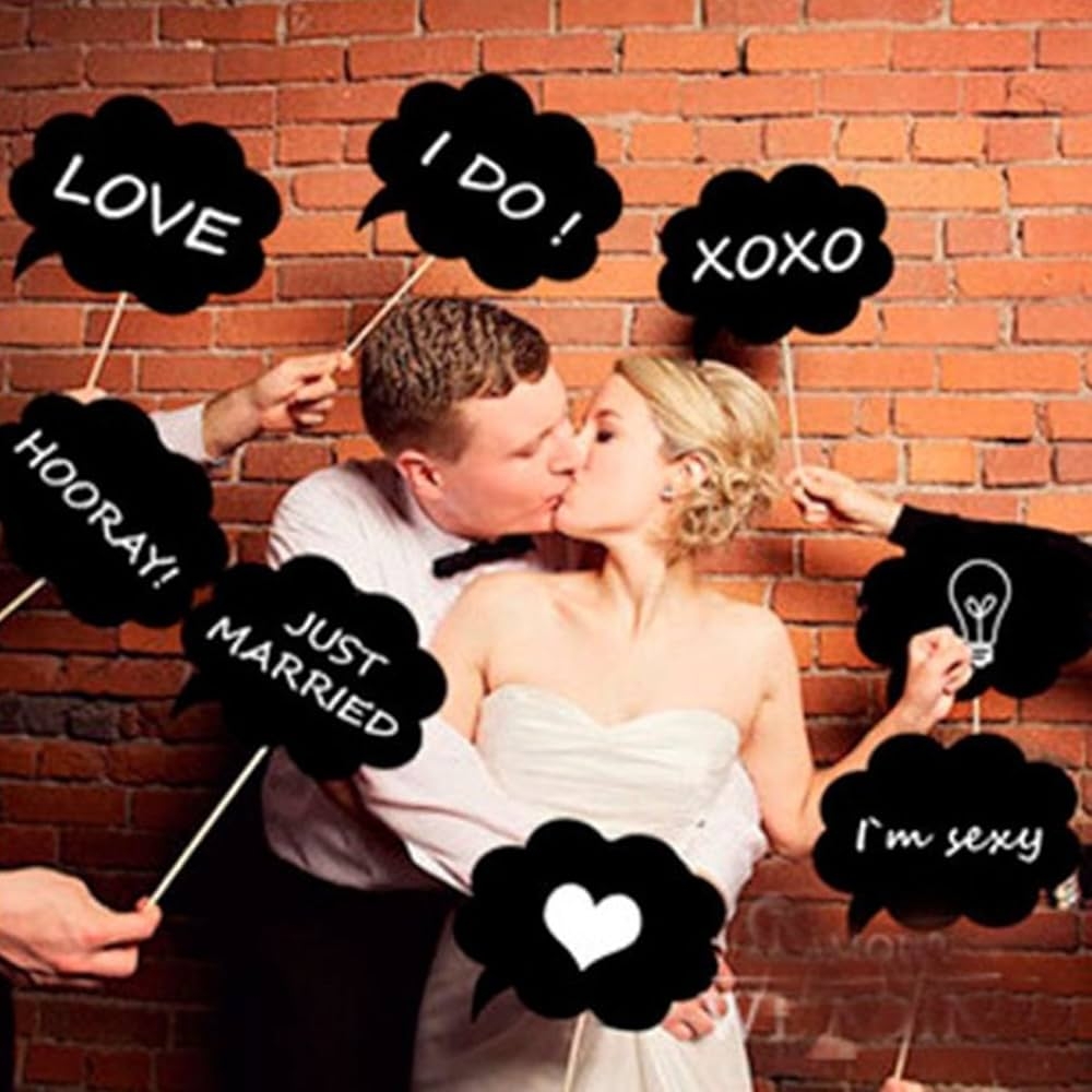 Wedding Photobooth Props Dream Wedding Photo Booth Props Funny DIY Party Props Party Favors Wedding Printable Chalkboard Message Signs Wedding Props With Funny Written Text For Weddings Party 10 PCS Amazon ca 