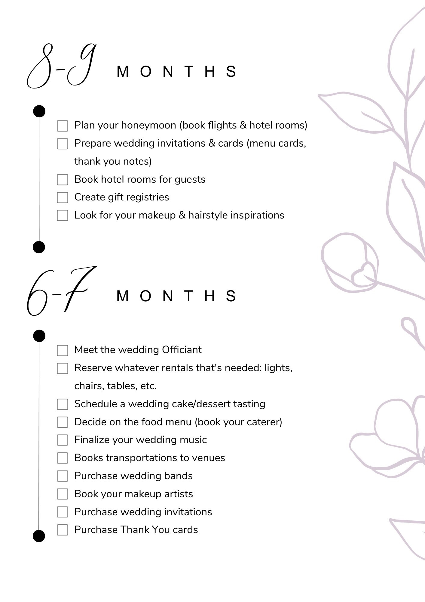 Wedding Planner Checklist Printable Wedding Worksheet Month By Month 