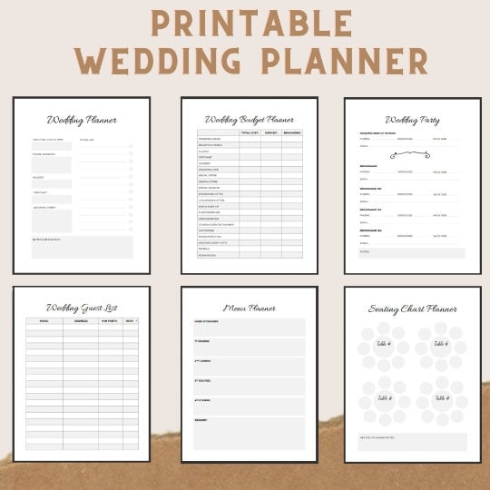 Wedding Planner Printable Printable Wedding Planner Kit Wedding