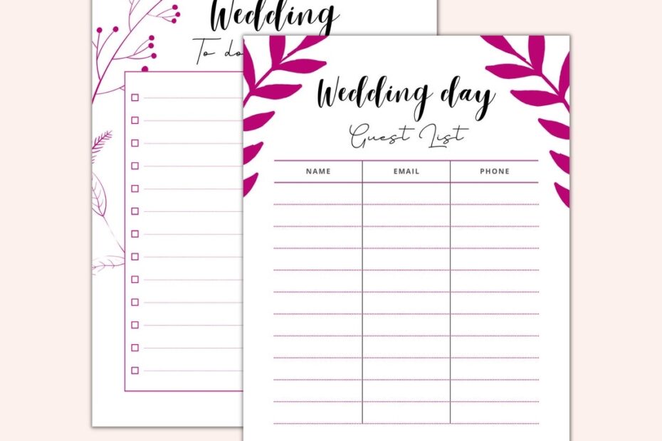 Wedding Planner Printable Printable Wedding Planner Pages Wedding Plan